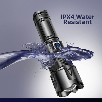 Διασυνοριακός φακός αλουμινίου με ισχυρό φως, επαναφορτιζόμενος εξωτερικός φακός ασφαλείας, οικιακός πολυλειτουργικός φορητός φακός