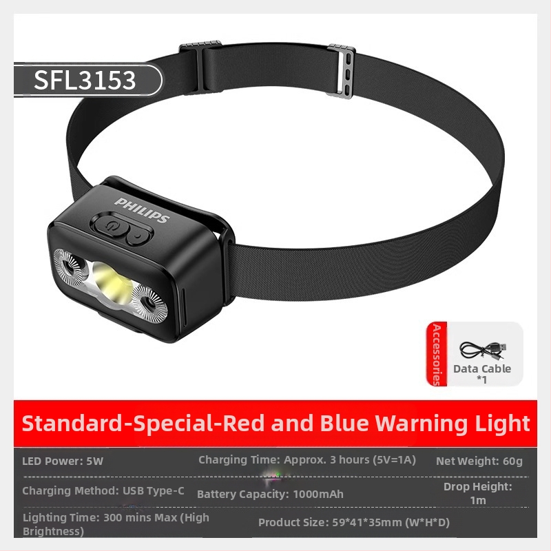 Philipsi induktsioonpealamp kalapüügiks, spetsiaalne tugev valgus, ööpüügiks, pea külge kinnitatav laadimine, üliere valgustus, pika tööeaga taskulamp