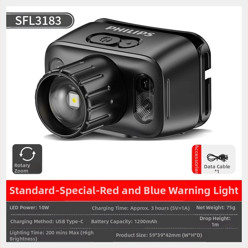 Philipsi induktsioonpealamp kalapüügiks, spetsiaalne tugev valgus, ööpüügiks, pea külge kinnitatav laadimine, üliere valgustus, pika tööeaga taskulamp