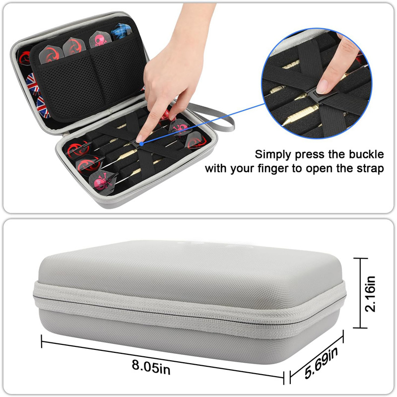 12 pakki multifunktsionaalset kvaliteetset EVA-st lihtsat moekat noolemängu hoiukotti noolemängu kastiga, lendavate siltidega