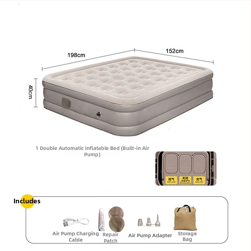 Надуваем матрак за употреба на открито, сгъваем, напълно автоматичен, подходящ за дома, офиса, преносим надуваем матрак за къмпинг