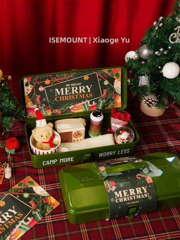 Εξωτερική εργαλειοθήκη κάμπινγκ φορητό μεταλλικό κουτί αποθήκευσης κουτί δώρου για την Πρωτοχρονιά επιχειρηματικό δώρο