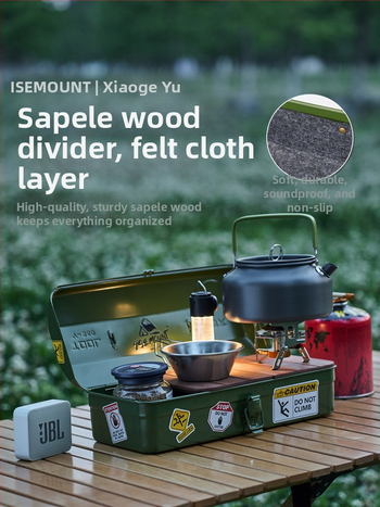 Εξωτερική εργαλειοθήκη κάμπινγκ φορητό μεταλλικό κουτί αποθήκευσης κουτί δώρου για την Πρωτοχρονιά επιχειρηματικό δώρο