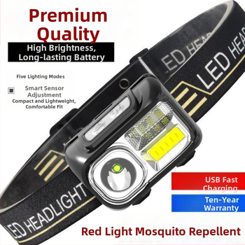 LED-öine kalapüügianduriga esitule sääsetõrjevahend, pea külge kinnitatav üliere kalapüügi punane tuli, laetav esitule õuevalgustus