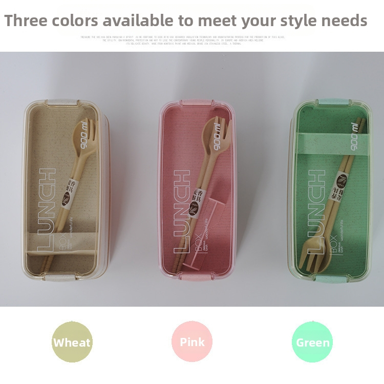 Õpilaste lõunasöögikarp nisuõlgedest lõunasöögikarp kontorisse kaasaskantav kolmekihiline lõunasöögikarp ruudukujuline suletud lõunasöögikarp