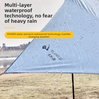 Kaheksanurkne must kummist varikatus õues telkimiseks Oxfordi riidest ülisuur päikesevari UV-kindel must kummist varikatusega telk