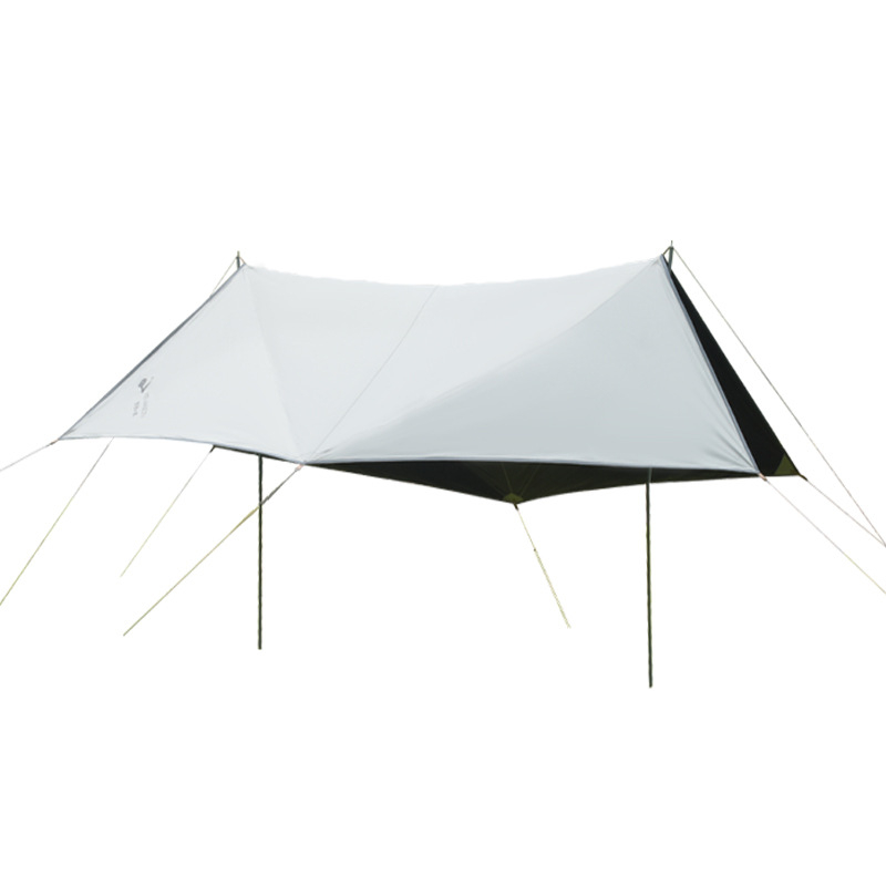 Kaheksanurkne must kummist varikatus õues telkimiseks Oxfordi riidest ülisuur päikesevari UV-kindel must kummist varikatusega telk