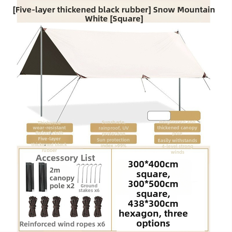 Kaheksanurkne must kummist varikatus õues telkimiseks Oxfordi riidest ülisuur päikesevari UV-kindel must kummist varikatusega telk