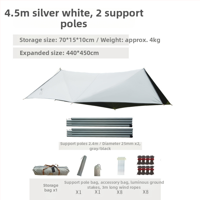 Kaheksanurkne must kummist varikatus õues telkimiseks Oxfordi riidest ülisuur päikesevari UV-kindel must kummist varikatusega telk