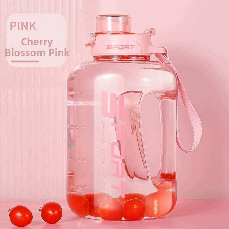 Didelės talpos vandens butelis, lauko sporto vandens ąsotis, nešiojamas plastikinis didelės talpos vandens butelis vyrams ir moterims studentams