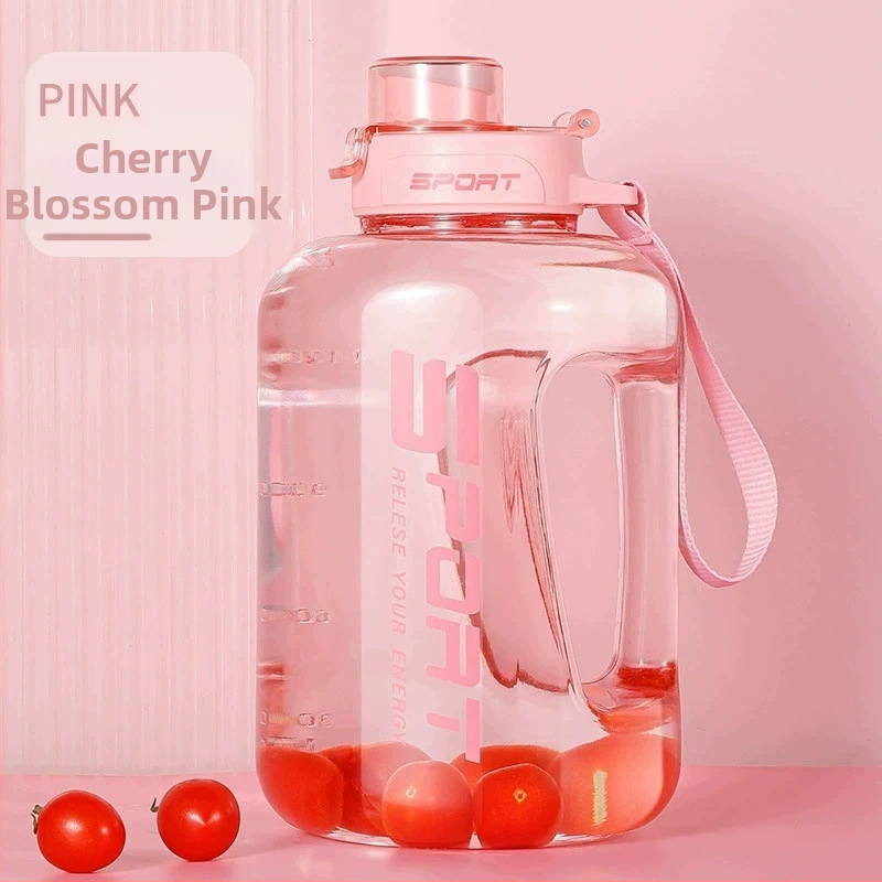 Didelės talpos vandens butelis, lauko sporto vandens ąsotis, nešiojamas plastikinis didelės talpos vandens butelis vyrams ir moterims studentams