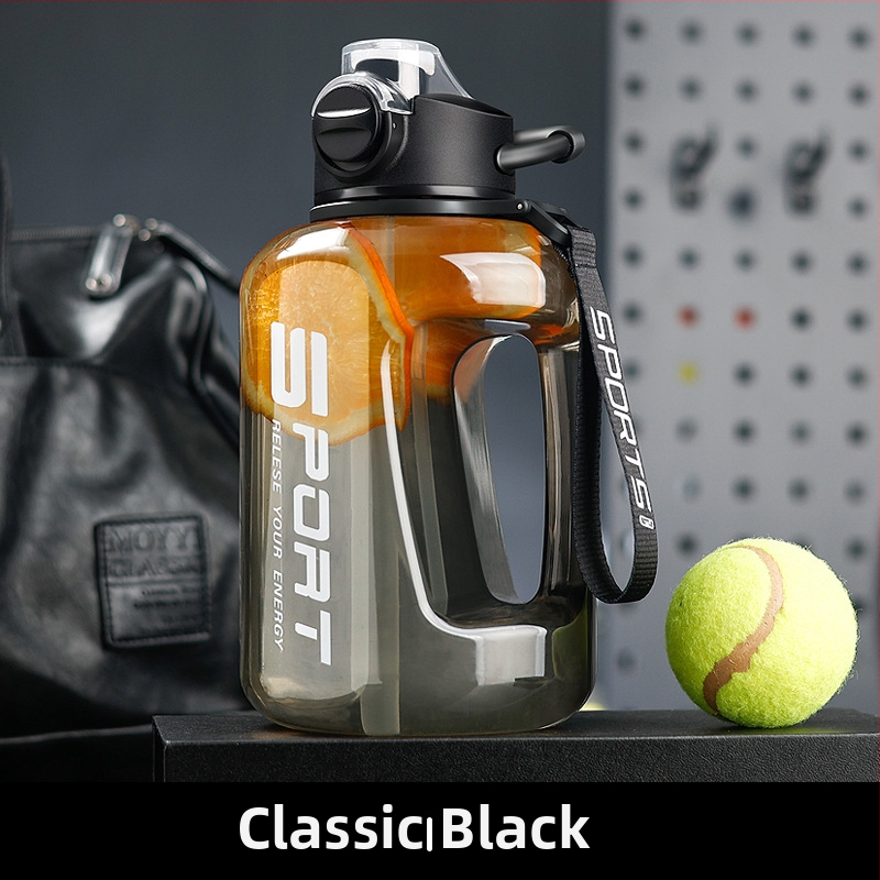 Didelės talpos vandens butelis, lauko sporto vandens ąsotis, nešiojamas plastikinis didelės talpos vandens butelis vyrams ir moterims studentams