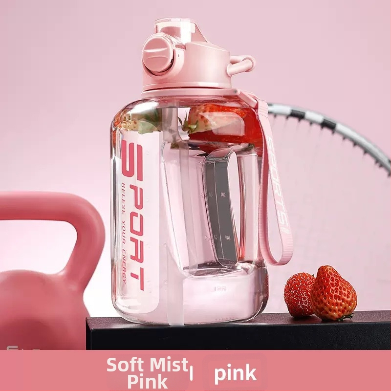 Didelės talpos vandens butelis, lauko sporto vandens ąsotis, nešiojamas plastikinis didelės talpos vandens butelis vyrams ir moterims studentams