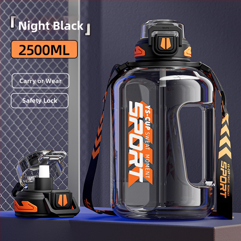 Didelės talpos vandens butelis, lauko sporto vandens ąsotis, nešiojamas plastikinis didelės talpos vandens butelis vyrams ir moterims studentams