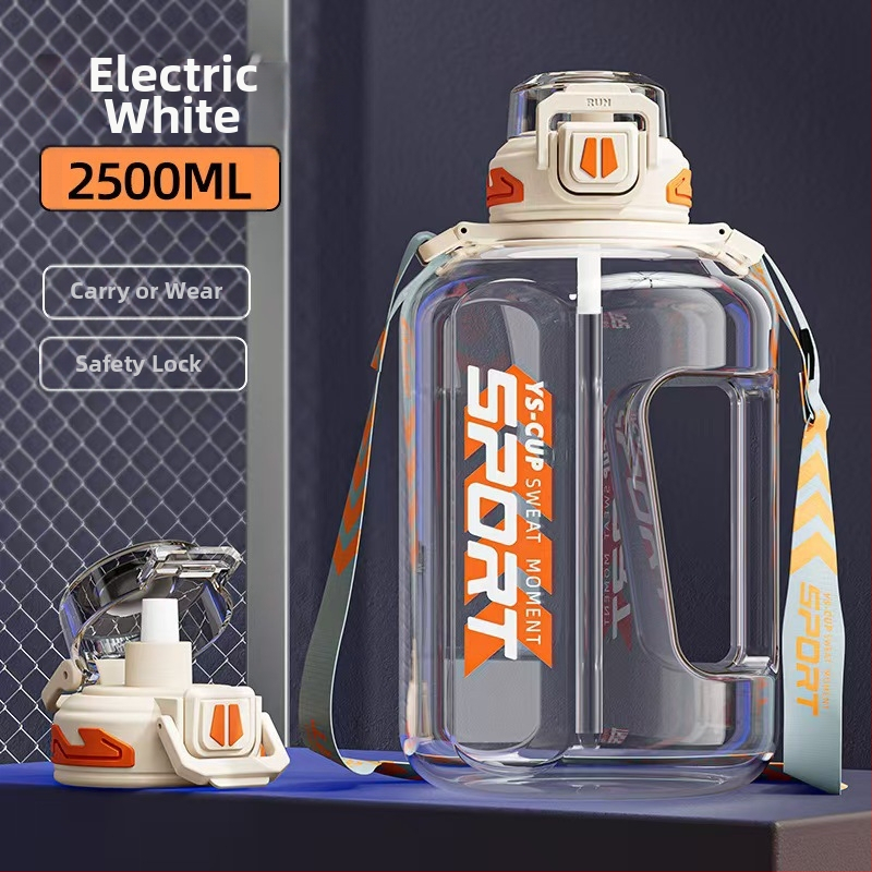 Didelės talpos vandens butelis, lauko sporto vandens ąsotis, nešiojamas plastikinis didelės talpos vandens butelis vyrams ir moterims studentams