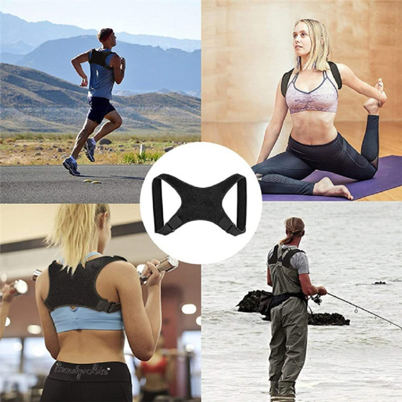 Centură de corecție a coloanei vertebrale respirabilă pentru bărbați și femei, pentru birou și acasă, pentru studenți, pentru umeri cu cocoșat, pentru umeri, pentru bărbați și femei