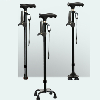 Csúszásgátló mankók időseknek, Négylábú mankók, Többfunkciós túrabotok lámpával, Határokon átnyúló nagykereskedelem, időseknek