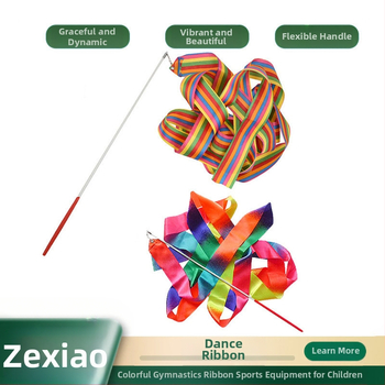 Tarpvalstybinė didmeninė šokių juostelė vaikų ritminei gimnastikai šokių pasirodymui spalvinga juostelė fitneso treniruotėms gimnastikos juostelė