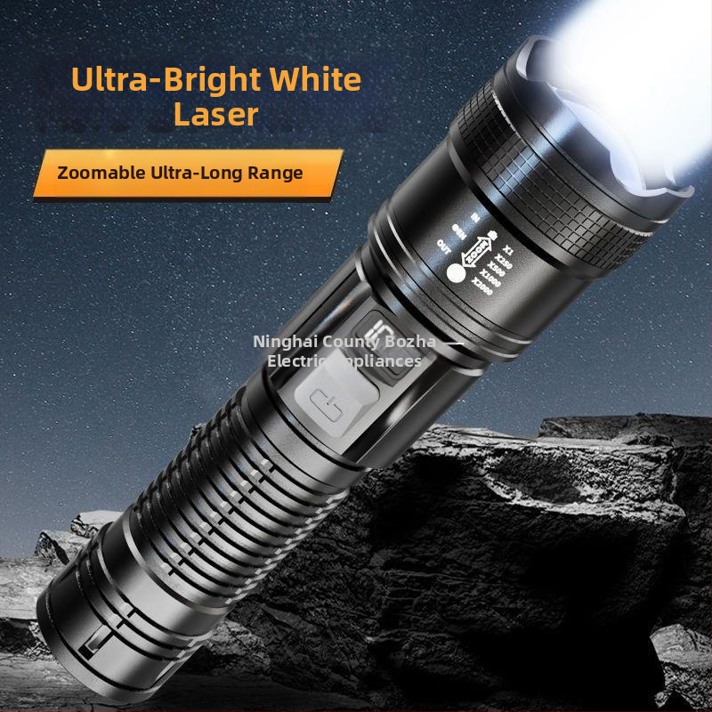 Трансграничен външен патрулен прожектор с голям обсег, силна светлина, преносим зареждащ се малък телескопичен прожектор на едро P50