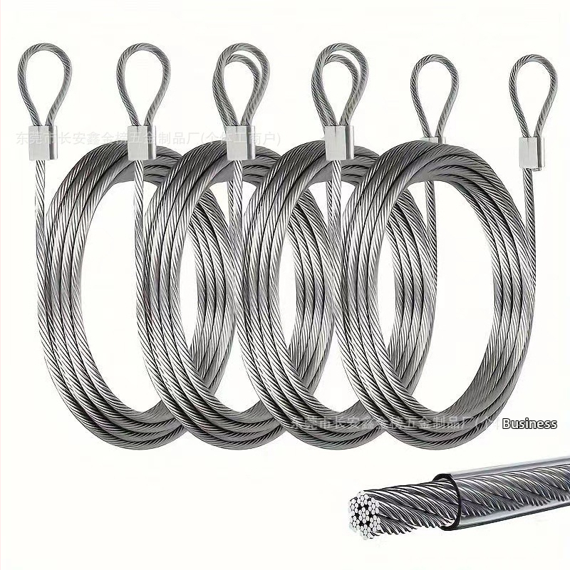 Guma dengta nerūdijančio plieno vielinė virvė, patvari skalbinių virvė, lauko ir vidaus patalpoms, universali vielinė virvė