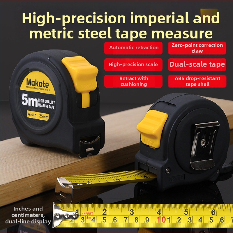 Užsienio prekybos britų juosta 5 m 3 m plieninė juosta sustorinta dilimui atspari liniuotė didelio tikslumo dėžutės matavimo juosta