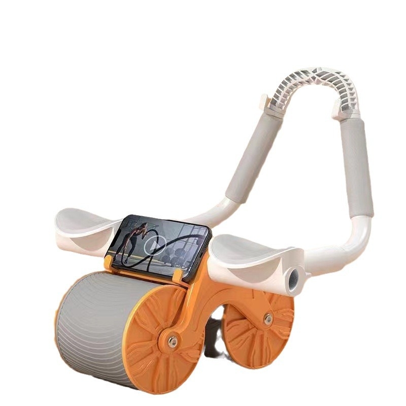 Kahe rattaga kõhulihaste ratas automaatne tagasilöögist kõhu kokkutõmbav kõhulihaste treeningratas fitnessmasin kõhurullimise artefaktirull kõhulihaste tehase sirged juuksed