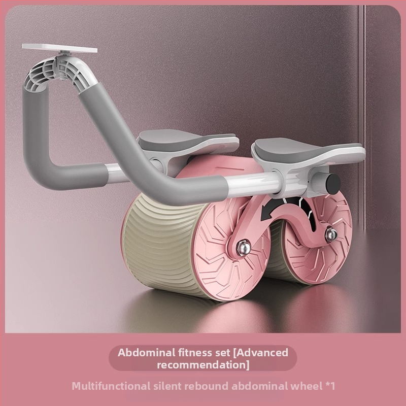 Kahe rattaga kõhulihaste ratas automaatne tagasilöögist kõhu kokkutõmbav kõhulihaste treeningratas fitnessmasin kõhurullimise artefaktirull kõhulihaste tehase sirged juuksed