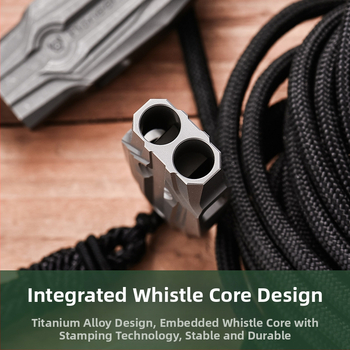 Σφυρίχτρα υψηλής συχνότητας από κράμα τιτανίου διπλού σωλήνα για υπαίθριες δραστηριότητες, για επιβίωση σε άγρια φύση, επείγουσα ανάγκη, σφυρίχτρα διάσωσης, κάμπινγκ, κράμα τιτανίου, Edc