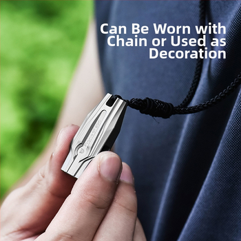 Σφυρίχτρα υψηλής συχνότητας από κράμα τιτανίου διπλού σωλήνα για υπαίθριες δραστηριότητες, για επιβίωση σε άγρια φύση, επείγουσα ανάγκη, σφυρίχτρα διάσωσης, κάμπινγκ, κράμα τιτανίου, Edc