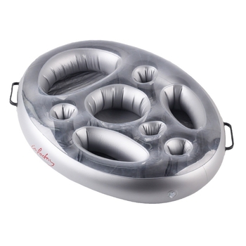 Tehase otsene täispuhutav veejääbaar kaheksa auguga joogiriiul ujuv jääämber õlu puuviljataldrik toidubaar