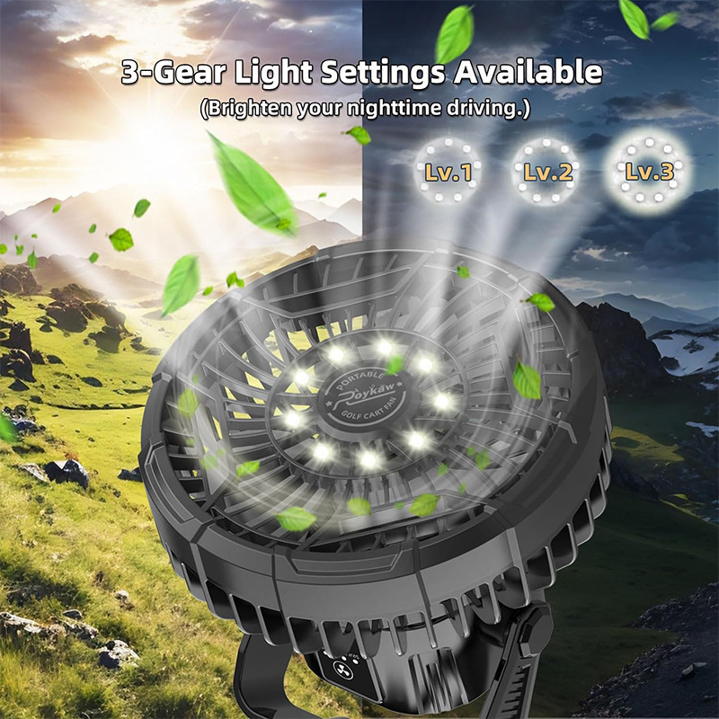 Nešiojamas automobilinis lauko įkrovimo ventiliatorius, kempingo apšvietimas, nuotolinio valdymo pultas, pakabinama palapinė su stipriu vėju, USB mažas ventiliatorius