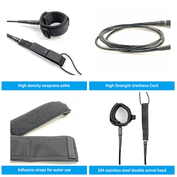 Belföldi TPU szörfös lábkötél 7 mm-es drótátmérőjű szörfös kötél szörfdeszka vonókötél kiegészítők hosszú deszka rövid deszka