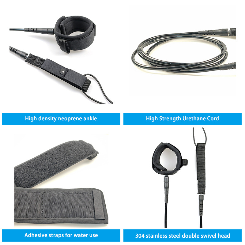 Belföldi TPU szörfös lábkötél 7 mm-es drótátmérőjű szörfös kötél szörfdeszka vonókötél kiegészítők hosszú deszka rövid deszka