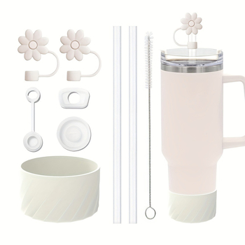 Stanley Cup Flower Straw Capac Cupa Culoare Solidă Capac Silicon de Calitate Alimentară Anti-Scurgere Capac Anti-Praf Anti-Zgârieturi Coaster Set