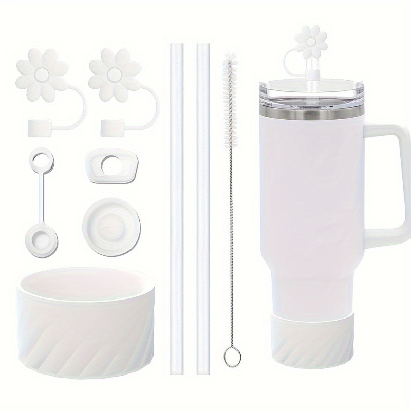 Stanley Cup Flower Straw Capac Cupa Culoare Solidă Capac Silicon de Calitate Alimentară Anti-Scurgere Capac Anti-Praf Anti-Zgârieturi Coaster Set