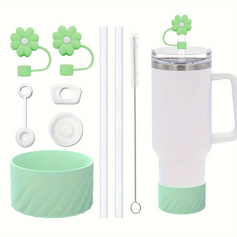 Stanley Cup Flower Straw Capac Cupa Culoare Solidă Capac Silicon de Calitate Alimentară Anti-Scurgere Capac Anti-Praf Anti-Zgârieturi Coaster Set
