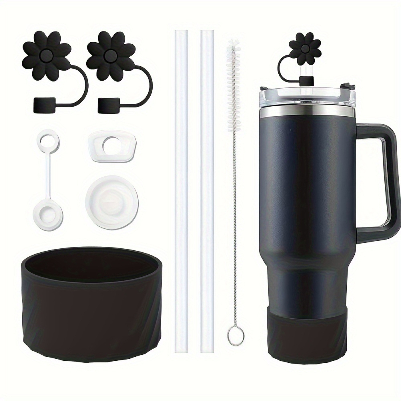 Stanley Cup Flower Straw Capac Cupa Culoare Solidă Capac Silicon de Calitate Alimentară Anti-Scurgere Capac Anti-Praf Anti-Zgârieturi Coaster Set