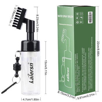 Βούρτσα καθαρισμού νερού με ψεκασμό γκολφ Kaiersn, διαφανές σώμα μπουκαλιού, μαγνητική κρεμαστή πόρπη, βούρτσα βραστήρα