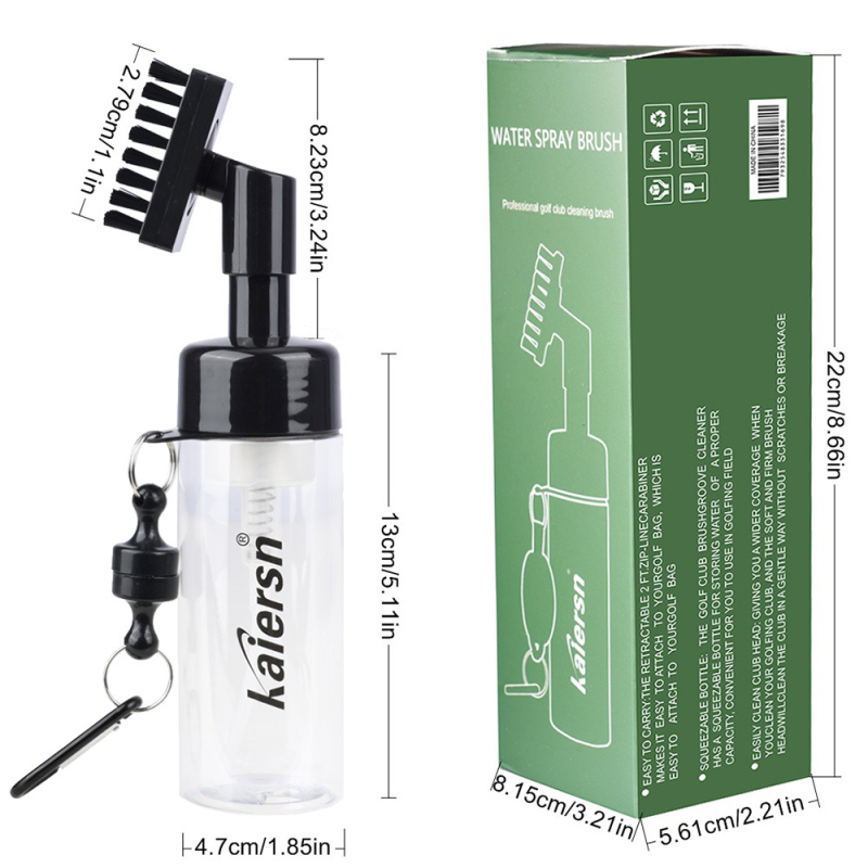 Kaiersn Golfklub Vízpermet Tisztító Kefe Átlátszó Palack Test Mágneses Függő Csattal Préspermet Kávéfőző Kefe