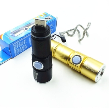 Χονδρικός φακός 501 με ισχυρό φως που οδήγησε ισχυρό φως φόρτισης οικιακής χρήσης με μακρινό USB που φορτίζει μίνι φακό από κράμα αλουμινίου