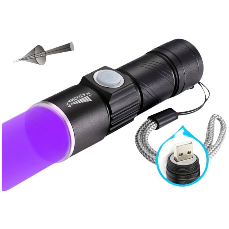 Nagykereskedelmi 501 erős fényű zseblámpa LED erős fényű töltés háztartási hosszú lövés USB töltés mini alumínium ötvözet zseblámpa