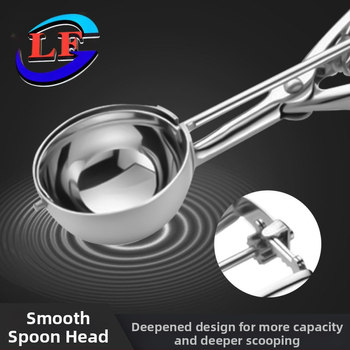 Nerūdijančio plieno ledų šaukštelis, ledų šaukštelis, vaisių kamuoliukų kasimo šaukštelis, sutirštintas, lengvai valomas ledų šaukštelis, ledų kamuoliukų kasimo šaukštelis