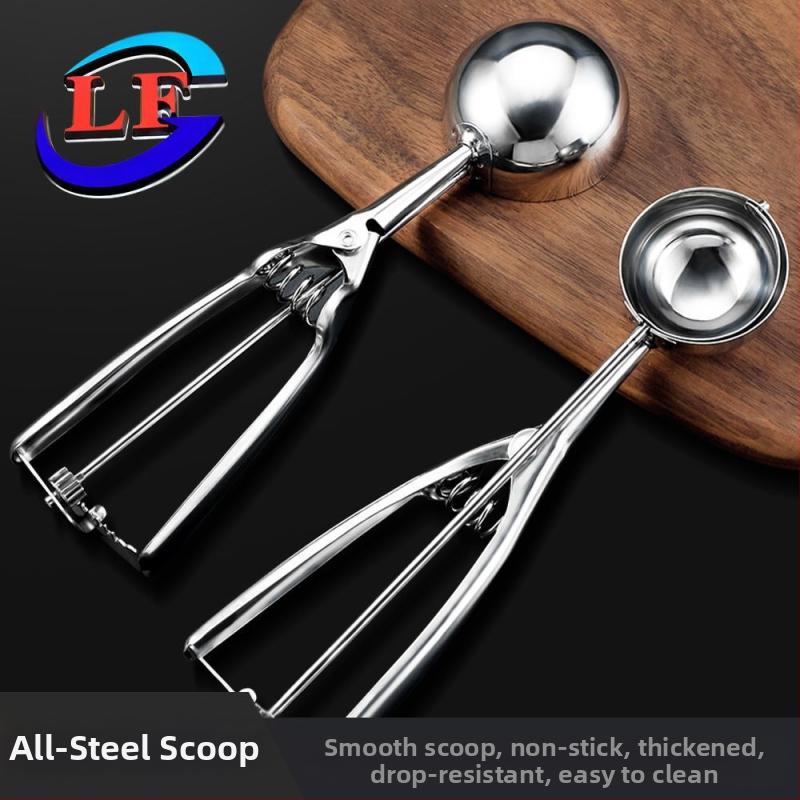 Nerūdijančio plieno ledų šaukštelis, ledų šaukštelis, vaisių kamuoliukų kasimo šaukštelis, sutirštintas, lengvai valomas ledų šaukštelis, ledų kamuoliukų kasimo šaukštelis