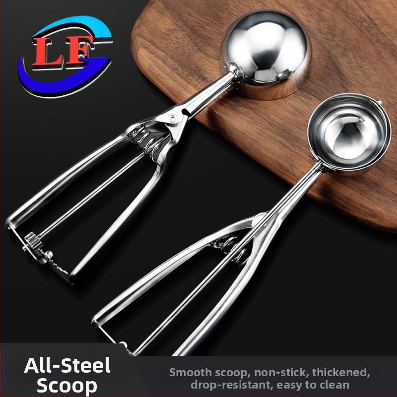 Nerūdijančio plieno ledų šaukštelis, ledų šaukštelis, vaisių kamuoliukų kasimo šaukštelis, sutirštintas, lengvai valomas ledų šaukštelis, ledų kamuoliukų kasimo šaukštelis