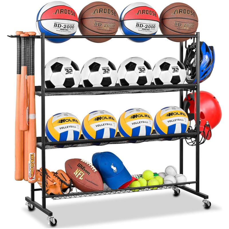 Tarpvalstybinis prie sienos pakabinamas krepšinio futbolo laikymo stovas rėmui pastatyti, stovas buitiniam naudojimui, kamuolių stovas, kamuolių stovas, kamuolių laikymo stovas