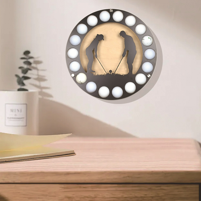 Piiriülene loominguline golfihoidik metallist siluetiga golfikeppide komplekt dekoratiivsete rauast kaunistustega