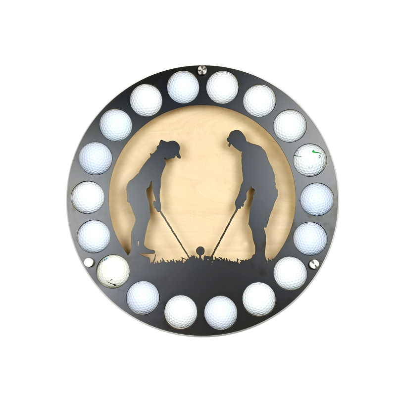 Piiriülene loominguline golfihoidik metallist siluetiga golfikeppide komplekt dekoratiivsete rauast kaunistustega