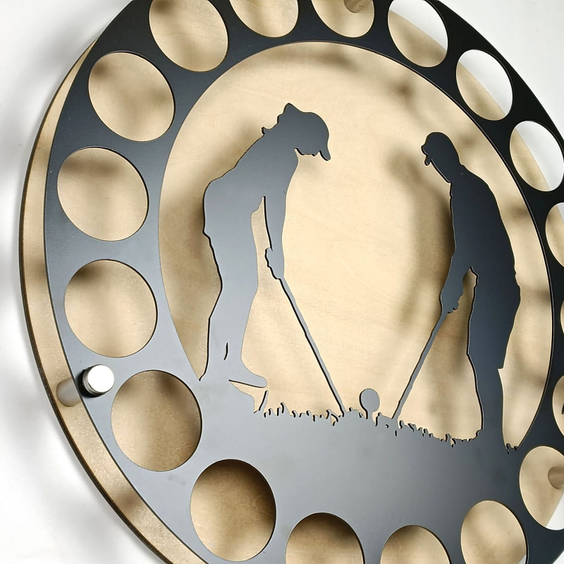 Piiriülene loominguline golfihoidik metallist siluetiga golfikeppide komplekt dekoratiivsete rauast kaunistustega