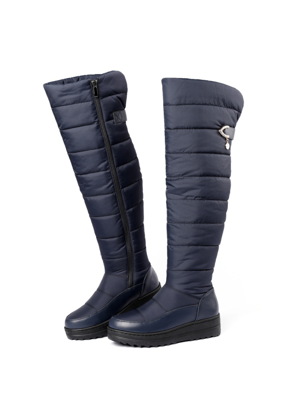 35-44-es nagy méretű cipők térdig érő hótaposó hosszú szárú csizma téli meleg női csizma muffin talpú külkereskedelmi női csizma egyrészes szállítás