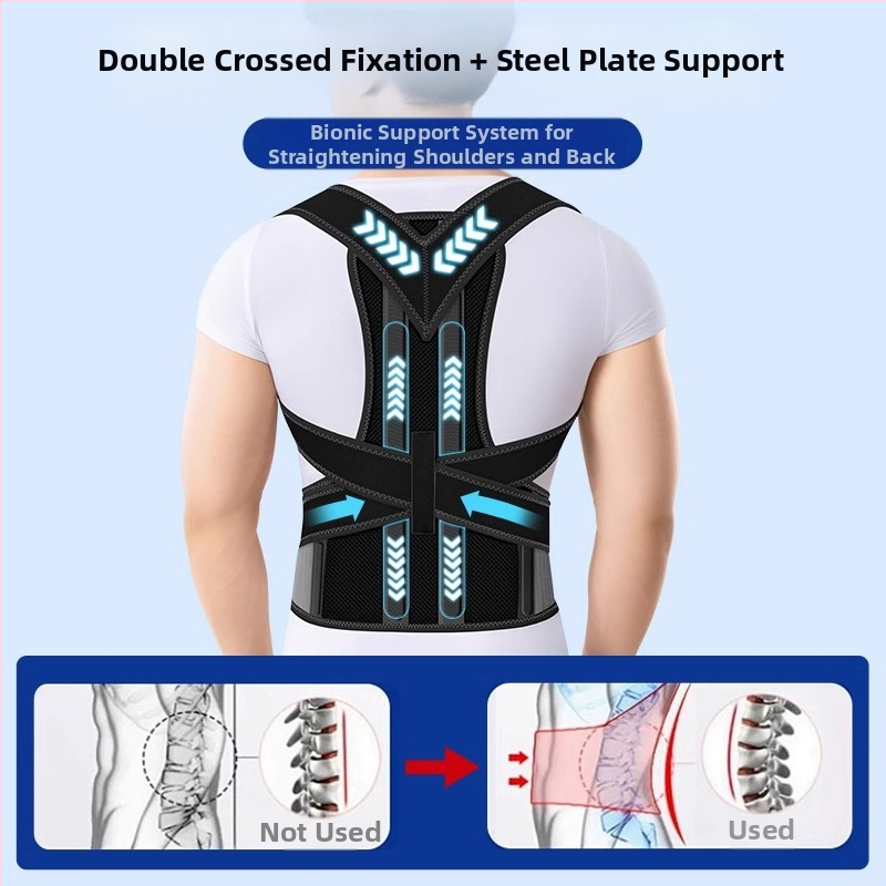Ортеза за гърбав гръб със специална сколиоза за мъже и жени за възрастни, отворено рамо, права гръбначна ортеза с артефакт